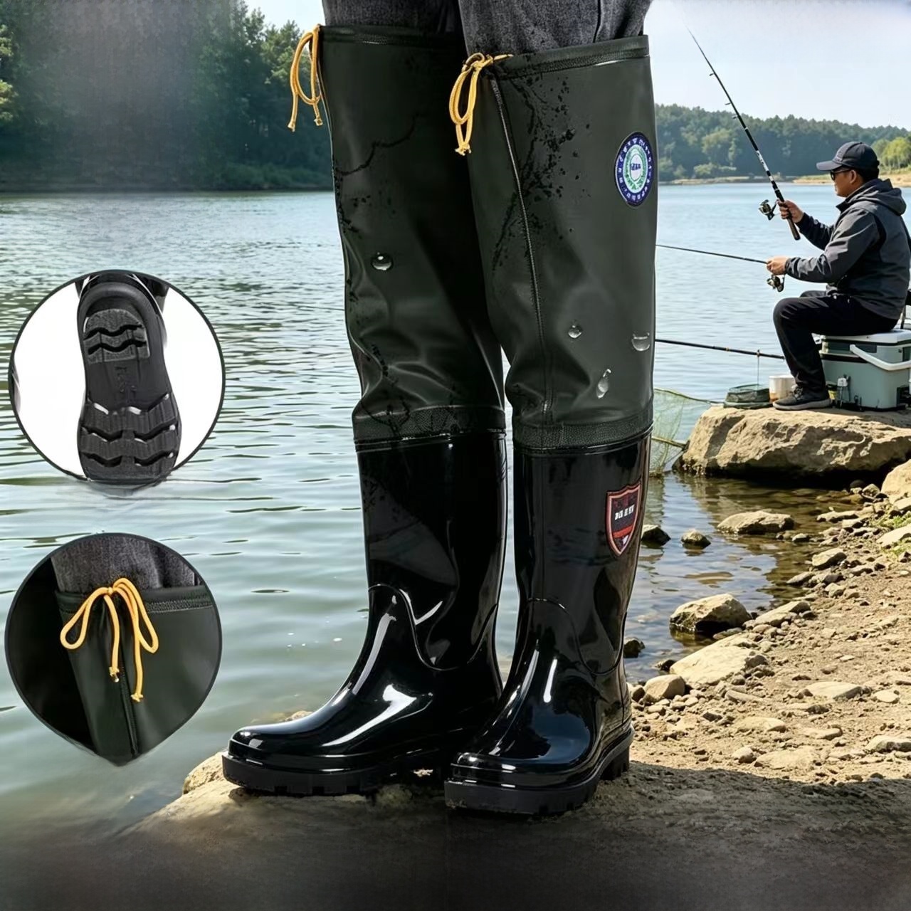 Fishing Pants Waterproof - Kalınlaştırılmış Diz Üstü Yağmur Botları Erkek