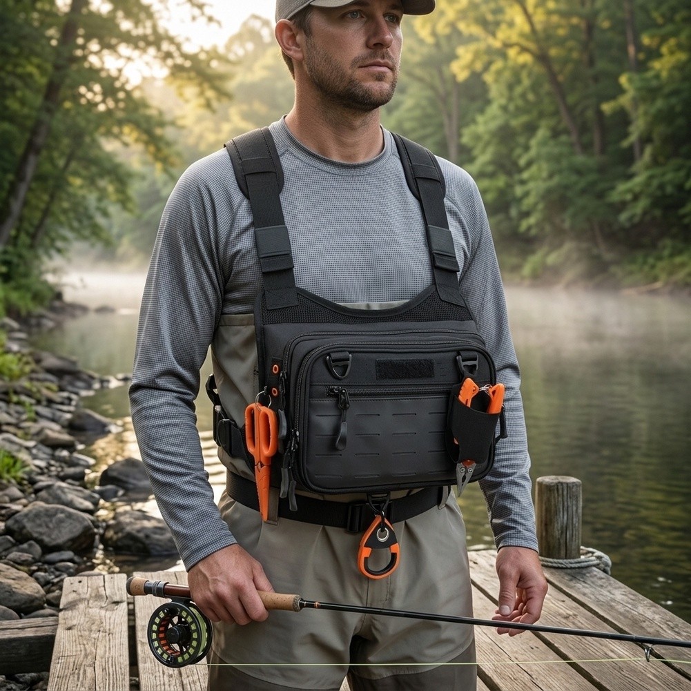 Ön ve Yanlarda Modüler Dokuma  - Fishing Backpack incelemesi ve fiyatı